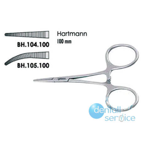 Зажим Hartmann изогнутый, 100 мм., BH.105.100, Falcon Surgical (Пакистан)