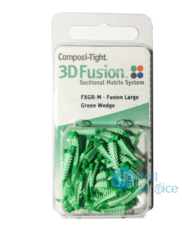 Клинья 3D Fusion Wedge Refill Large, большие, зеленые, 50 шт., Garrison Dental Solutions (США)