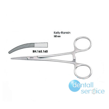 Зажим изогнутый, Kelly-Rankin, 160 мм., BH.165.160, Falcon Surgical (Пакистан)