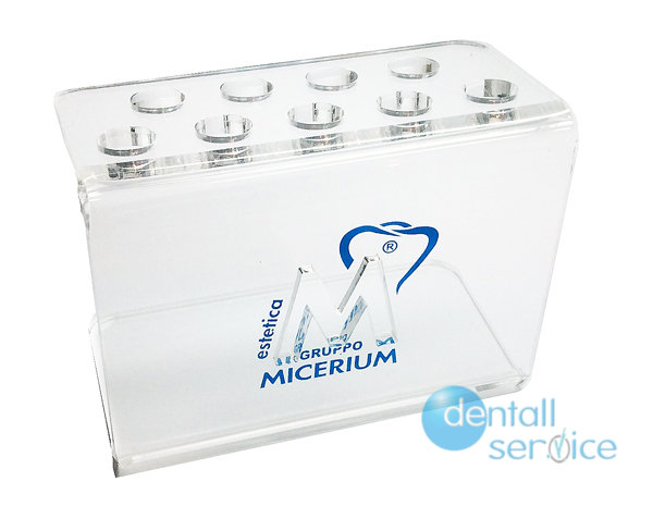 Подставка прозрачная Clear Syringe Holder cylindrical holes, на 9 шприцов, с круглыми отверстиями, Micerium S.p.A. (Италия)
