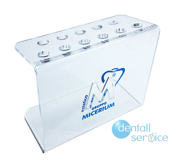 Подставка прозрачная Clear Syringe Holder cylindrical holes for Flow, для жидкотекучих композитов, с круглыми отверстиями, на 11 шприцов, Micerium S.p.A. (Италия)