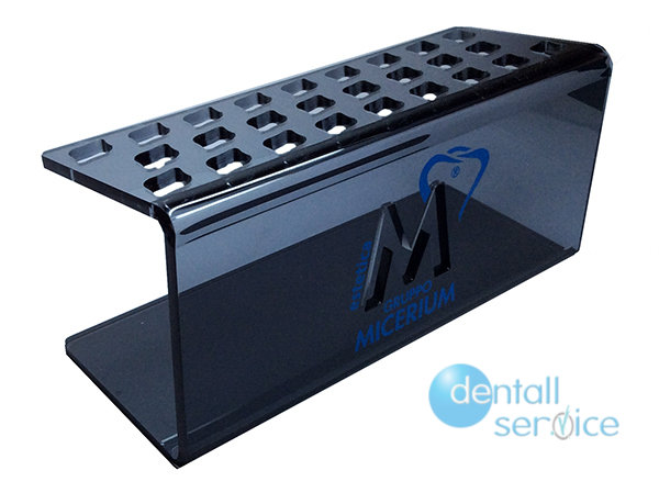 Подставка тёмная Dark Syringe Holder elliptic holes, с овальными отверстиями, на 26 шприцов, Micerium S.p.A. (Италия)