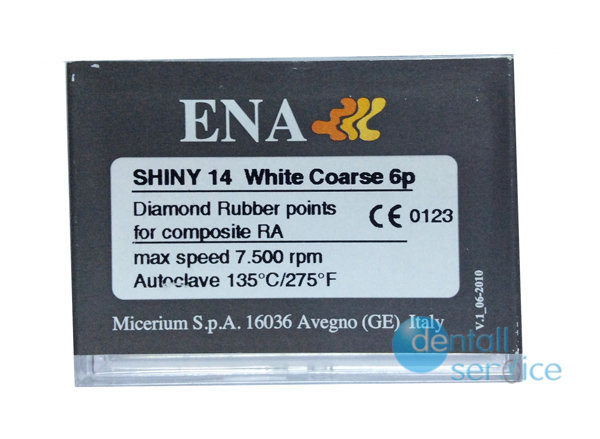 Полировочные резинки Rubber White Diamond Points, белые, упаковка 6 шт., Micerium S.p.A. (Италия)