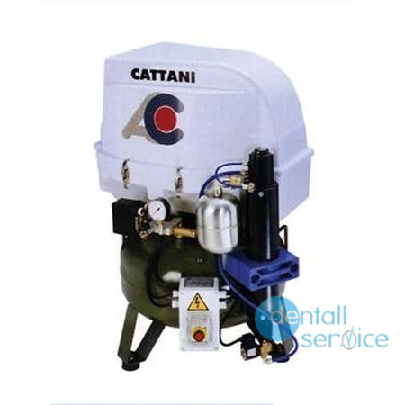 Компрессор Cattani, 24 л, 67.5 л/мин, двухцилиндровый, с осушителем, в звукоизолирующем кожухе, Cattani (Италия)
