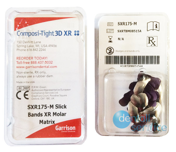 Матрицы секционные Slick Bands, средние, фиолетовые, для моляров, 5.4 мм, 50 шт., Garrison Dental Solutions (США)